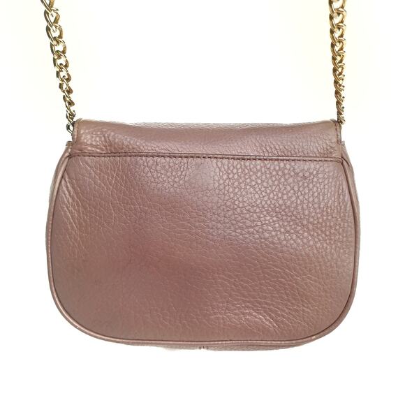 Michael Kors Taupe Pebbled Leather Chain Crossbody Bag | Neutral Designer Staple - Picture 5 of 11